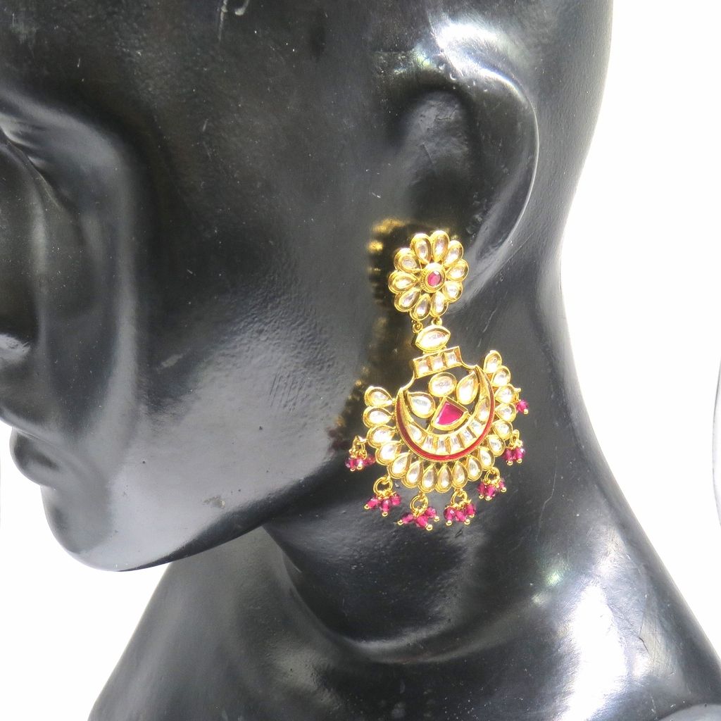 Jewelshingar Jewellery Gold Plating Ruby Colour Earrings For Women ( 48341-ace )