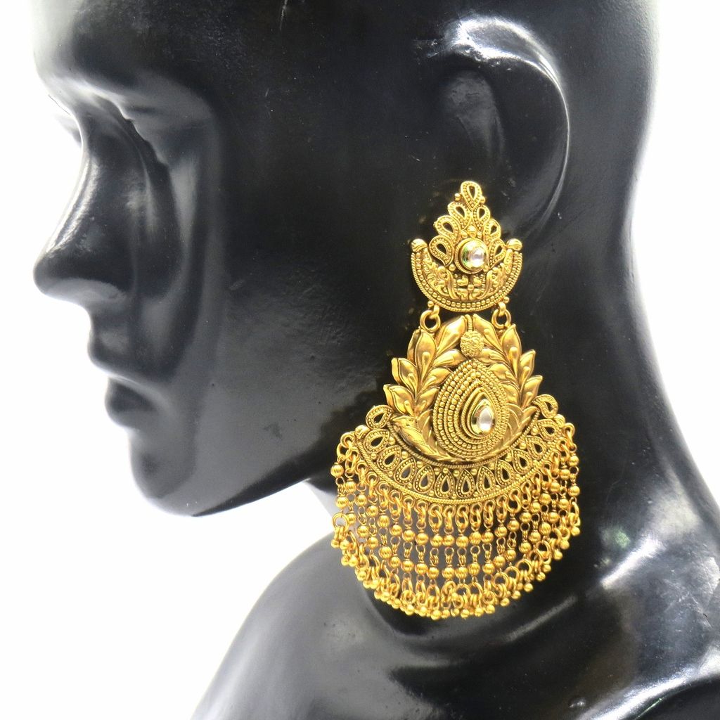 Jewelshingar Jewellery Antique Plating Clear Colour Earrings For Women ( 48543-pe )