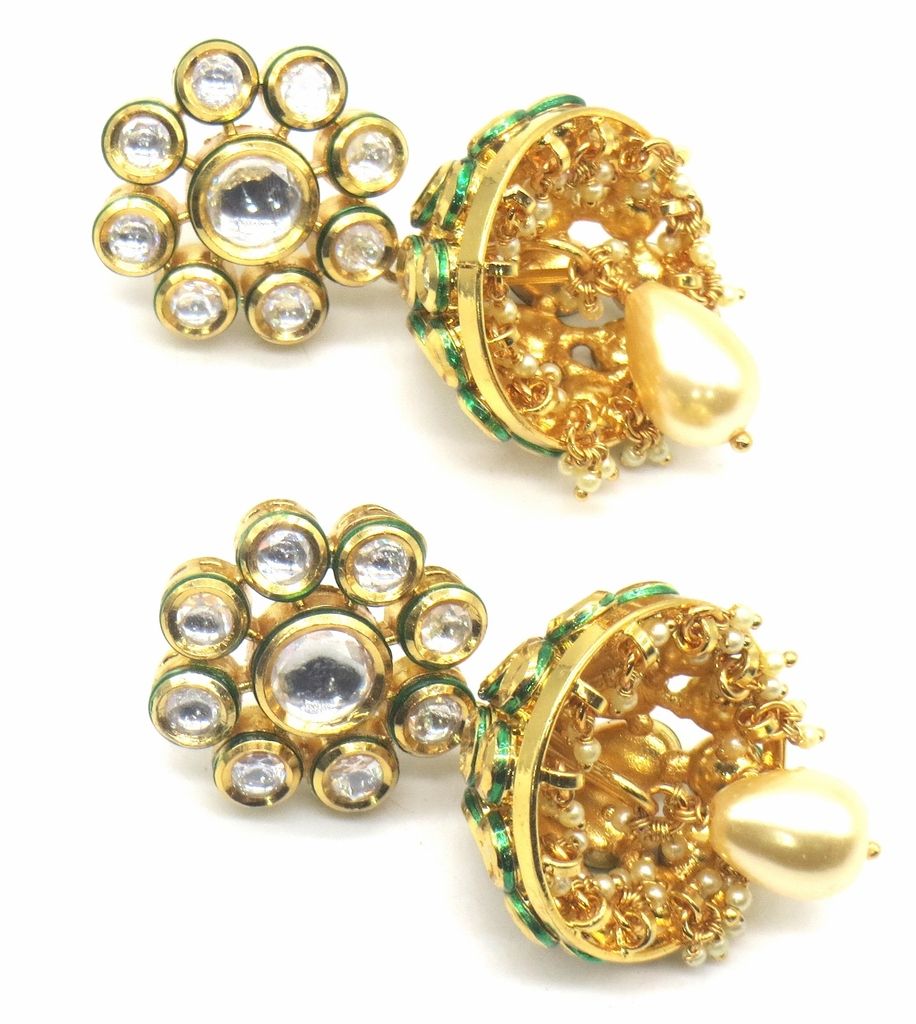 Jewelshingar Jewellery Gold Plating Clear Colour Earrings For Women ( 48908-acj )