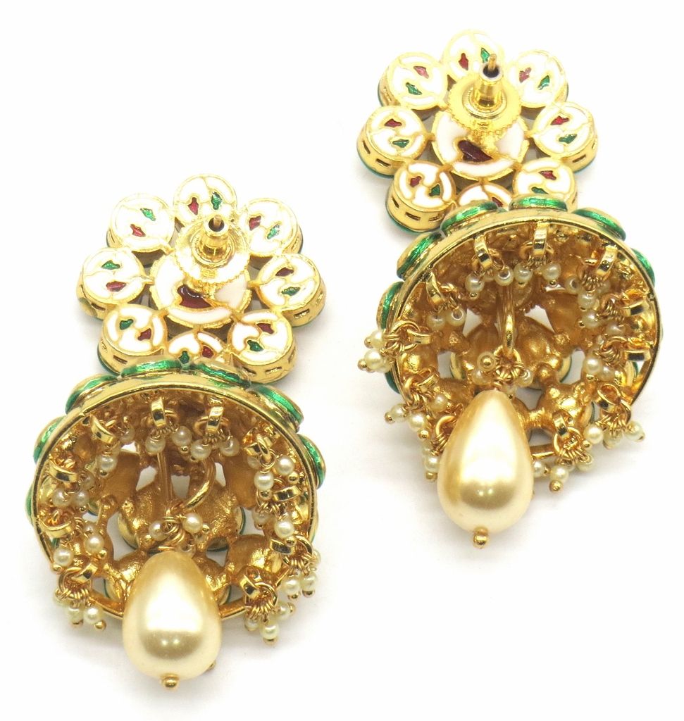 Jewelshingar Jewellery Gold Plating Clear Colour Earrings For Women ( 48908-acj )
