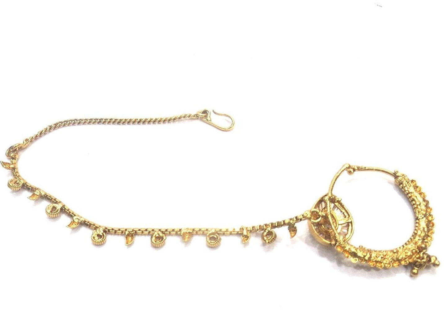 Jewelshingar Jewellery Fine Gold Plated Nath For Women ( 36554-nath )