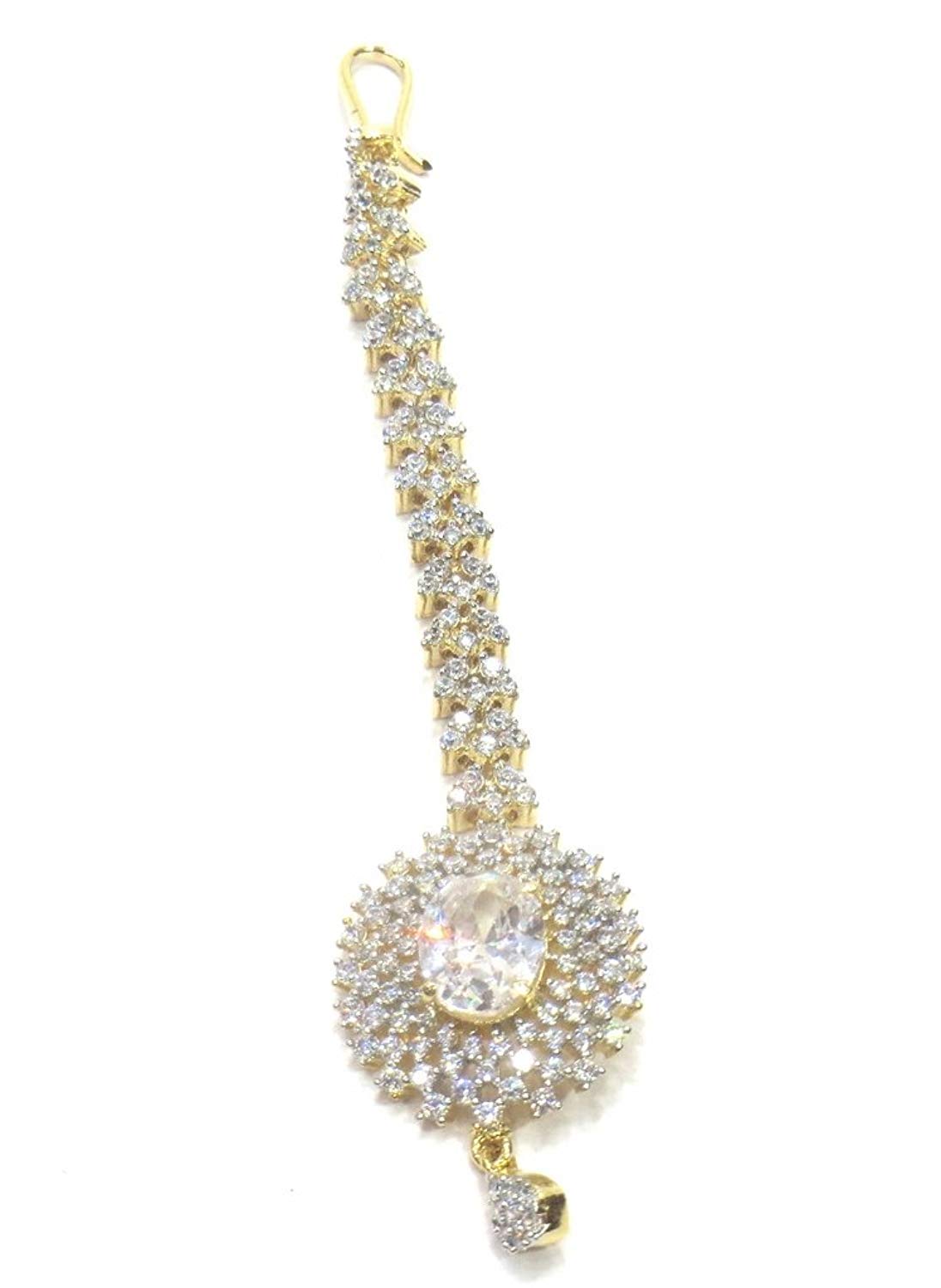 Jewelshingar Jewellery Fine Gold Plated Maangtikka For Women ( 35295-maangtikka )