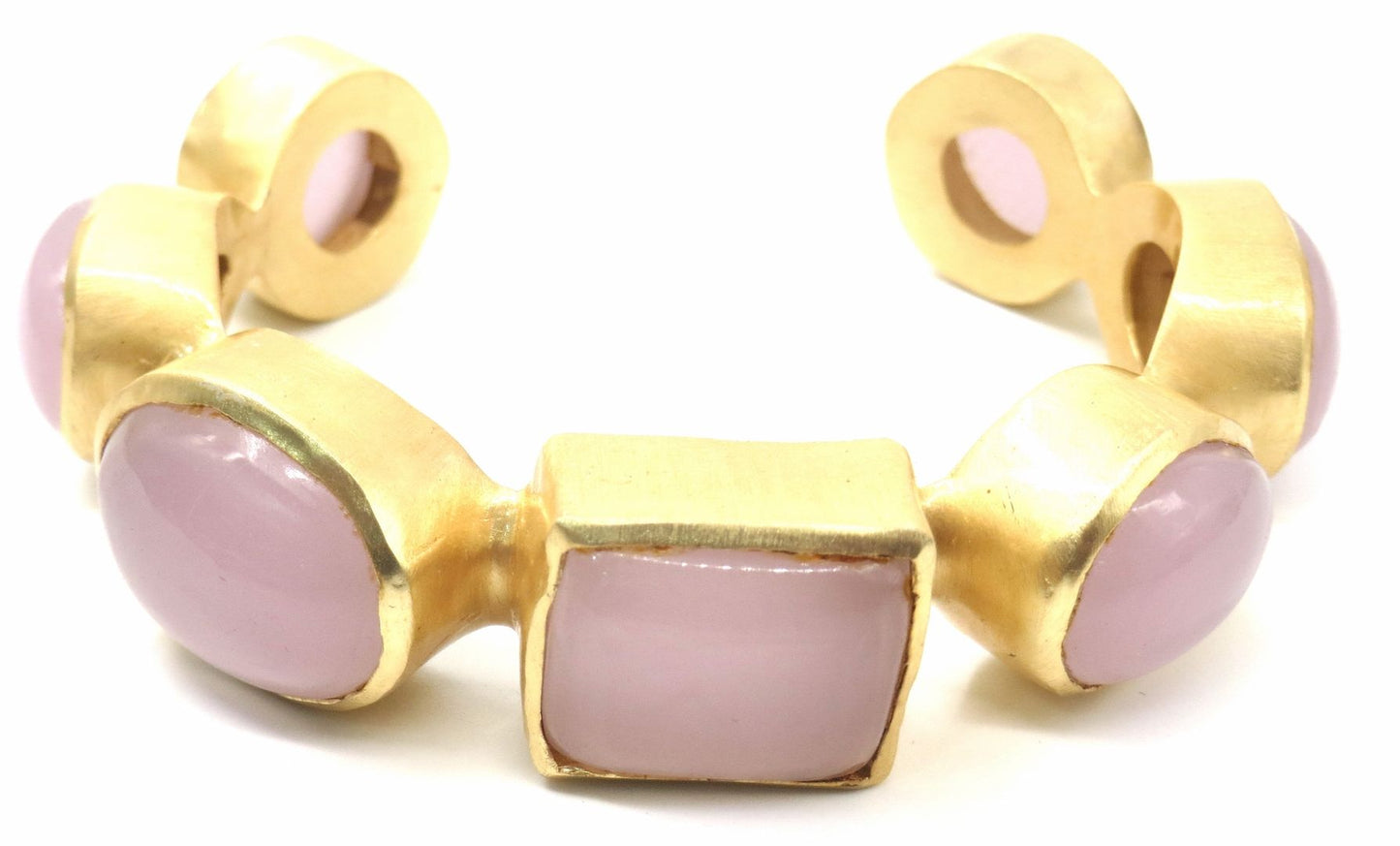 Jewelshingar Jewellery Fine Semi Precious Rose Chalcedony Bracelet For Women ( 53349URVA )