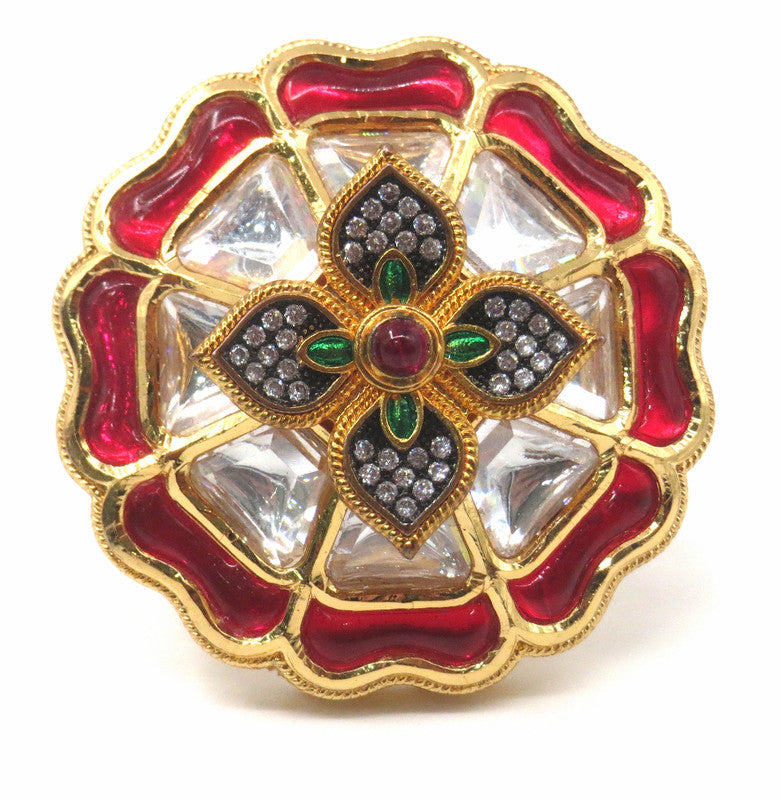 Jewelshingar Jewellery Fine Kundan Adjustable Multi Ring ( 53494ACR )