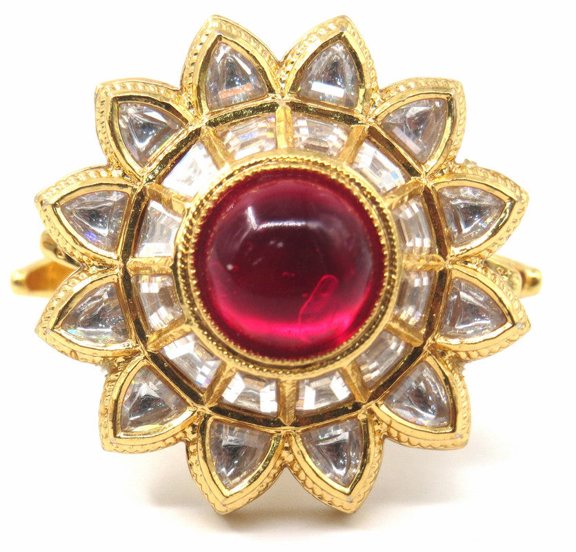 Jewelshingar Jewellery Fine Kundan Adjustable Ruby Ring ( 53542ACR )