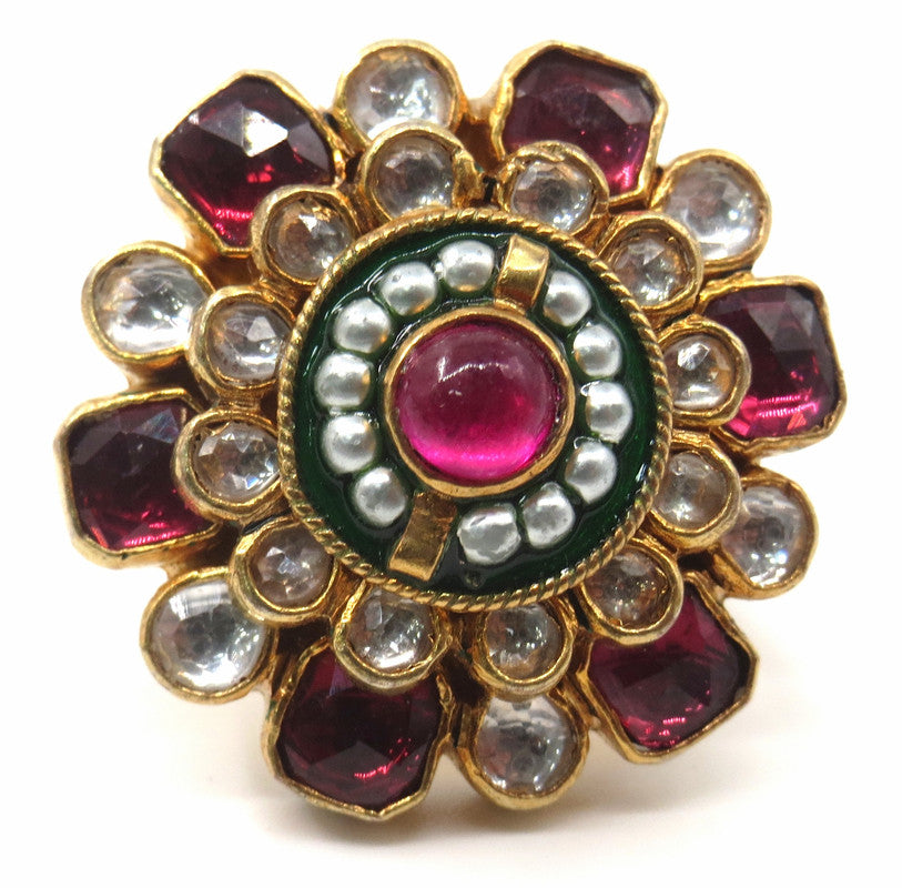 Jewelshingar Jewellery Fine Kundan Adjustable Multi Ring ( 53590ACR )