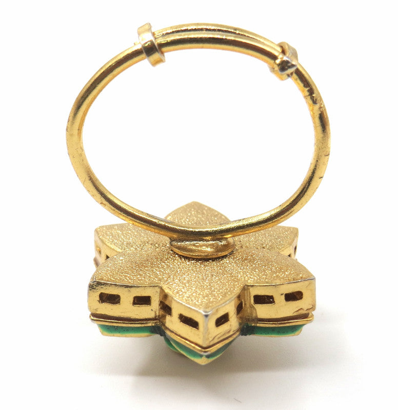 Jewelshingar Jewellery Fine Kundan Adjustable Gold Ring ( 53638ACR )