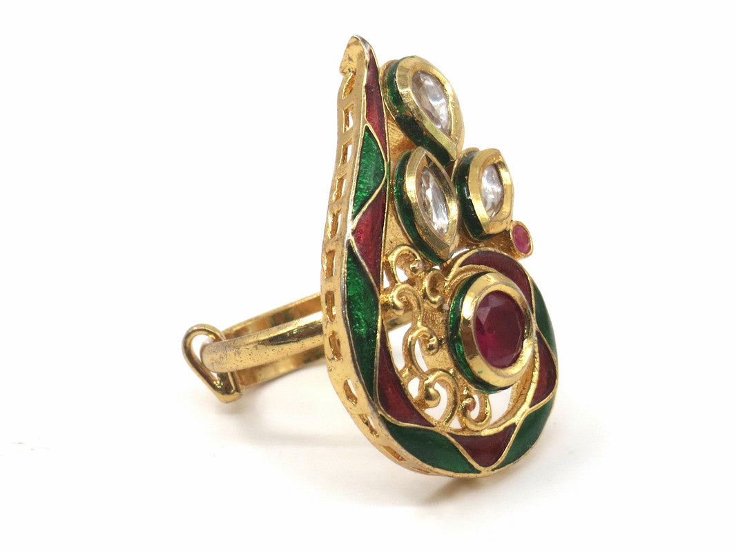 Jewelshingar Jewellery Fine Kundan Adjustable Multi Ring ( 53658ACR )