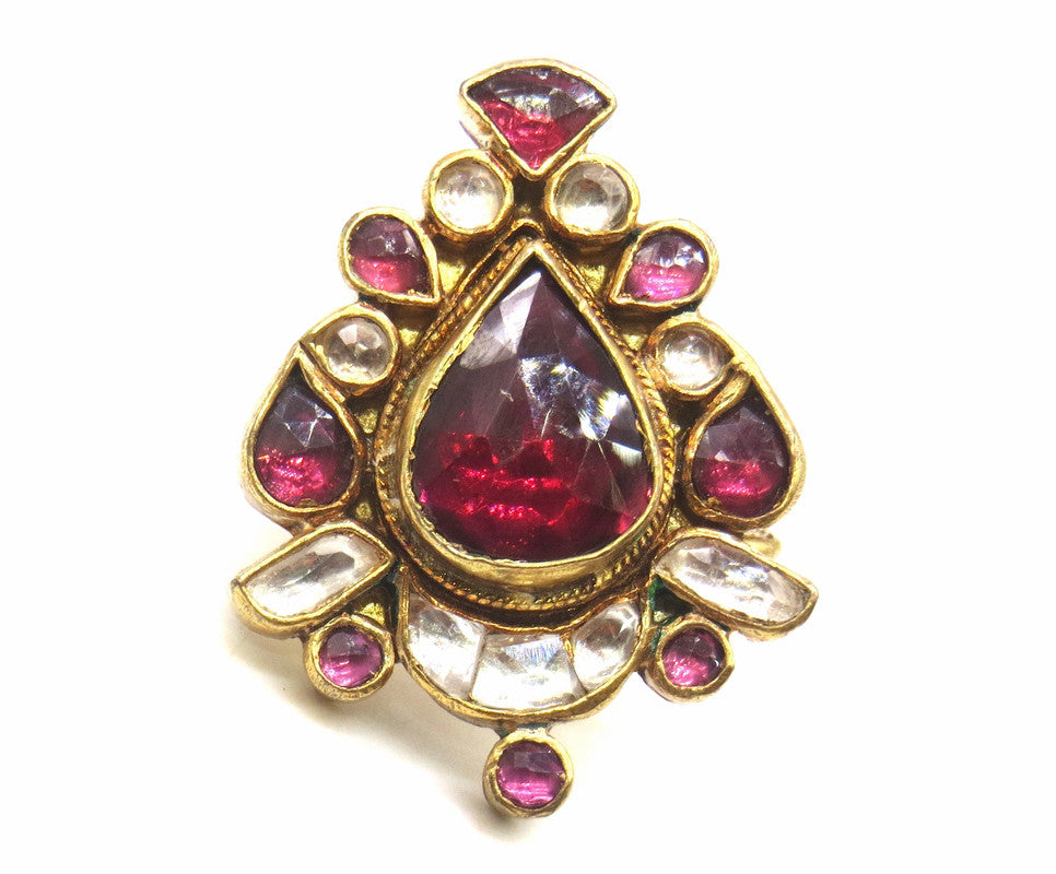 Jewelshingar Jewellery Fine Kundan Adjustable Ruby Ring ( 53759ACR )
