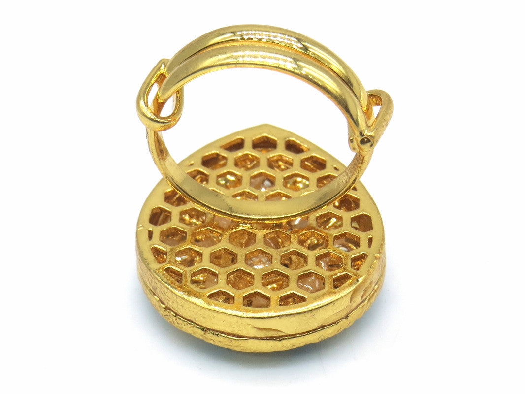 Jewelshingar Jewellery Fine Kundan Adjustable Firozi Ring ( 53784ACR )