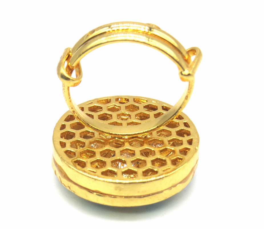 Jewelshingar Jewellery Fine Kundan Adjustable Firozi Ring ( 53790ACR )