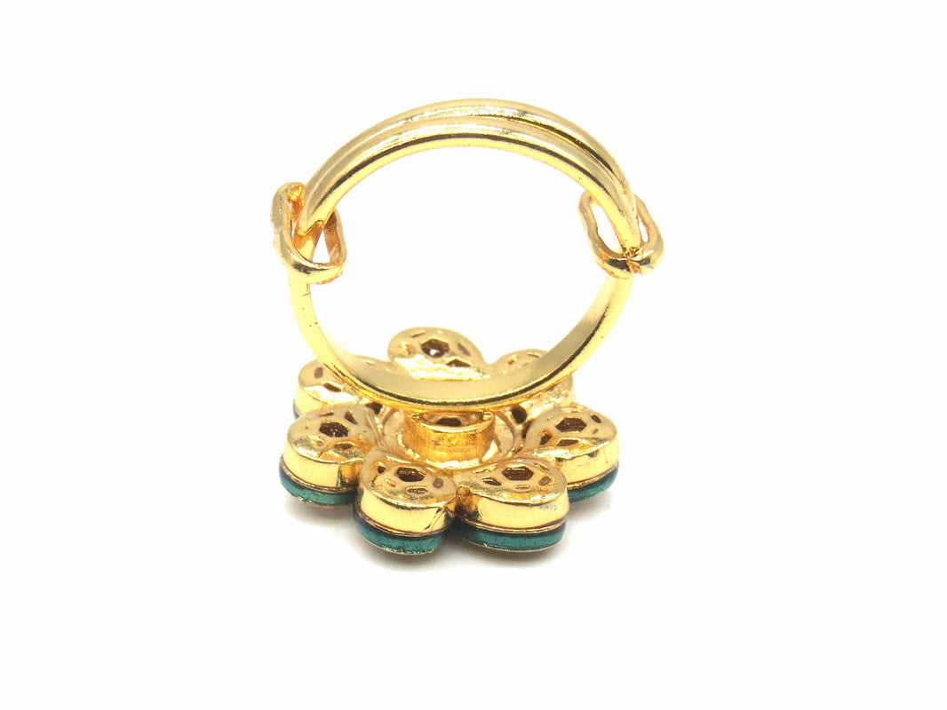 Jewelshingar Jewellery Fine Kundan Adjustable Gold Ring ( 53802ACR )