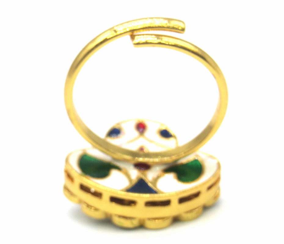 Jewelshingar Jewellery Fine Kundan Adjustable Multi Ring ( 53808ACR )