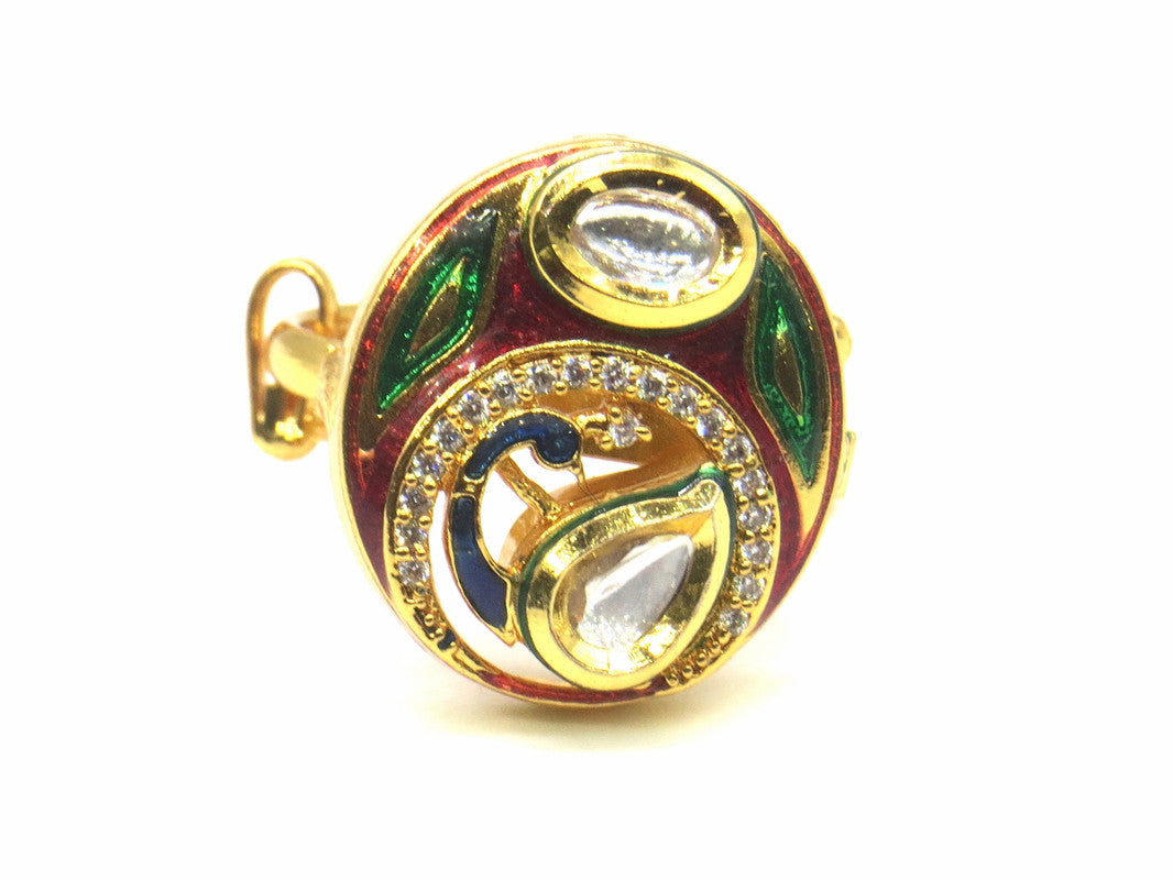 Jewelshingar Jewellery Fine Kundan Adjustable Multi Ring ( 53811ACR )