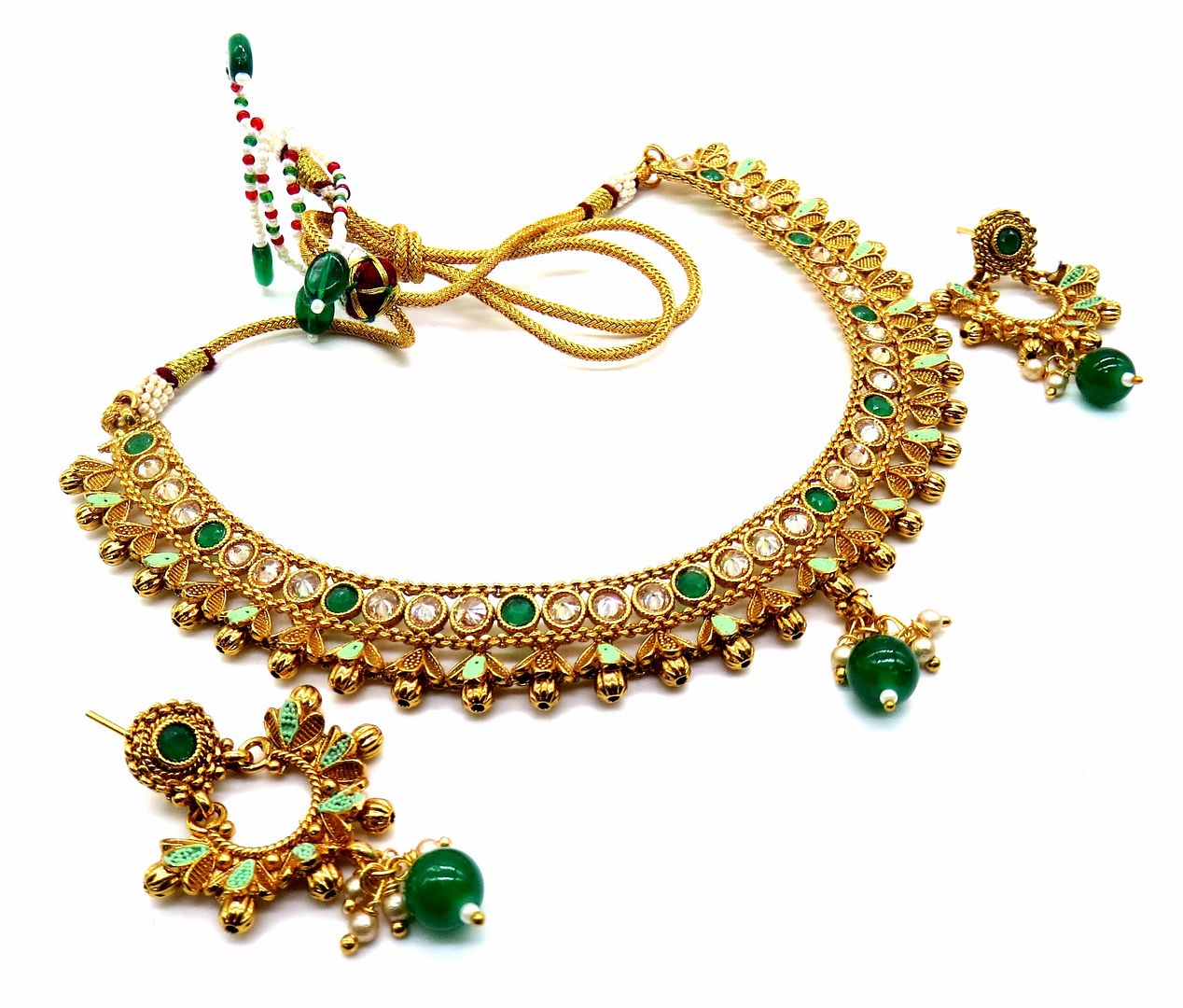 Jewelshingar Jewellery Green Colour Necklace For Women ( 54285ATS )