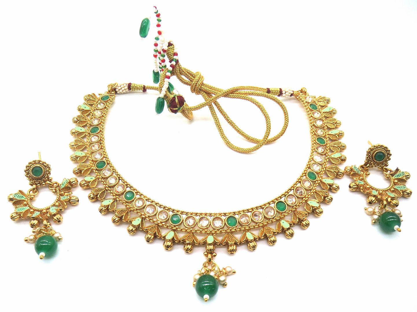 Jewelshingar Jewellery Green Colour Necklace For Women ( 54285ATS )