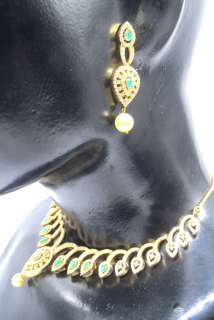 Jewelshingar Jewellery Green Colour Necklace For Women ( 54360NAD )
