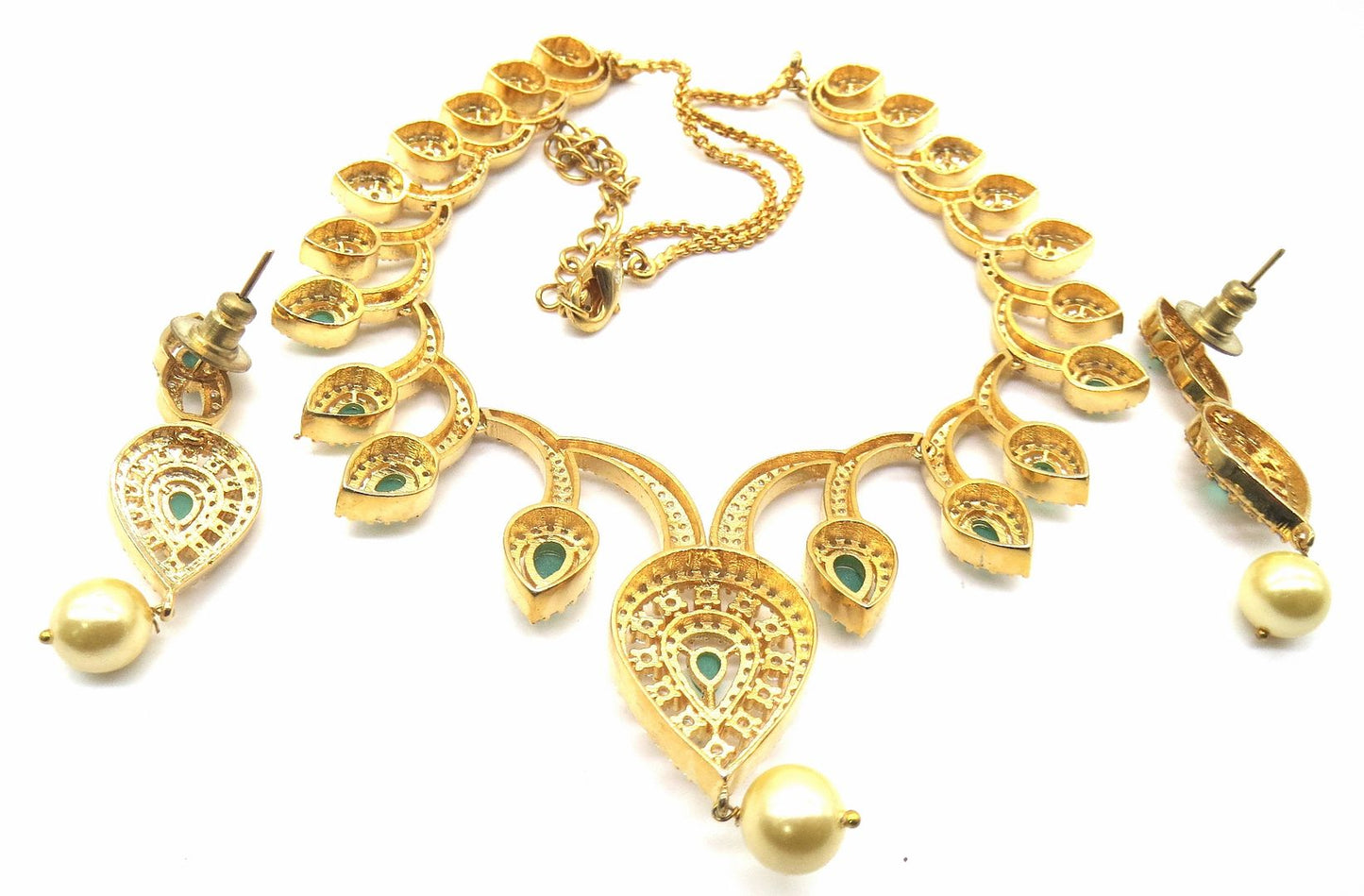 Jewelshingar Jewellery Green Colour Necklace For Women ( 54360NAD )