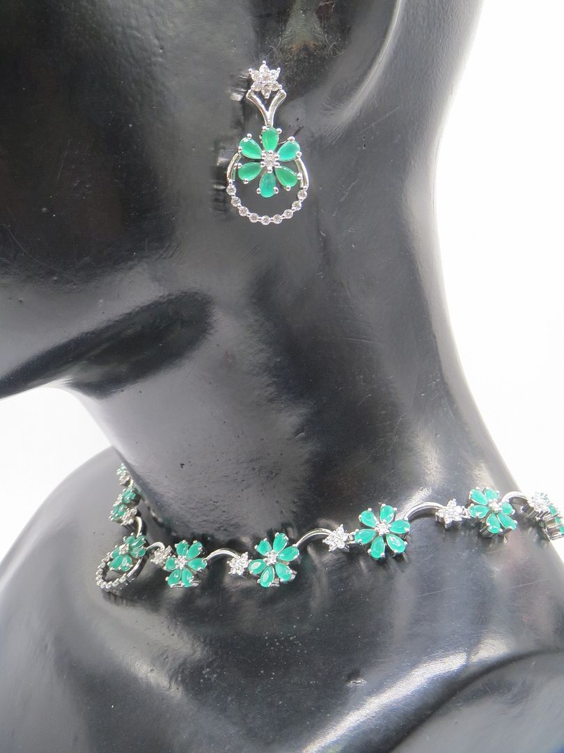 Jewelshingar Jewellery Green Colour Necklace For Women ( 54364NAD )