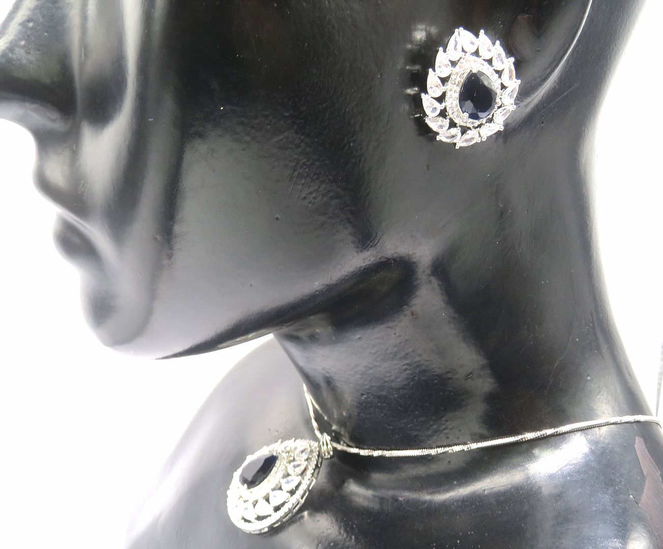 Jewelshingar Jewellery BLUE Colour Pendant Set For Women ( 54438PSD )