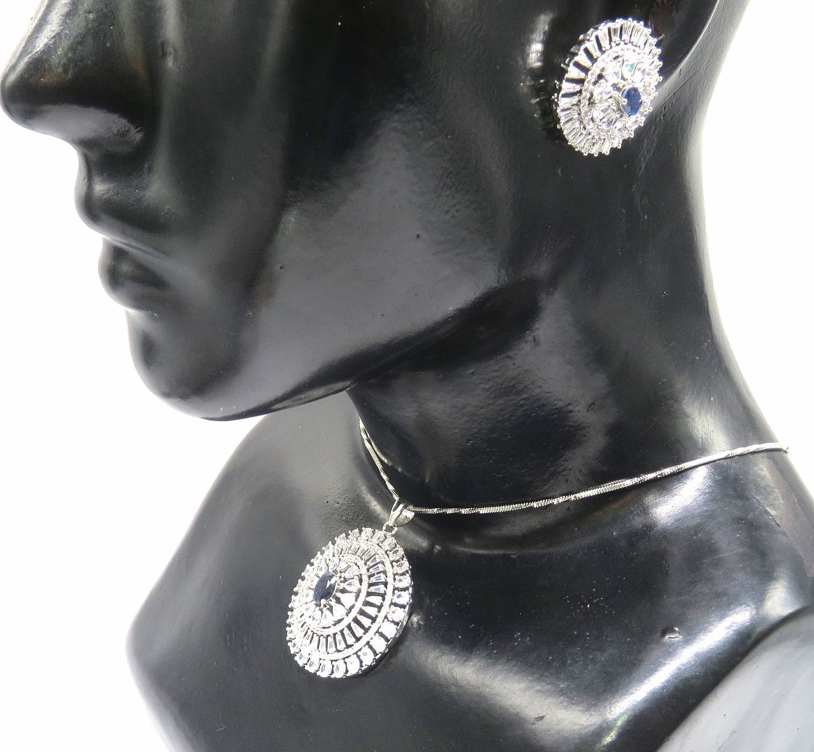 Jewelshingar Jewellery blue Colour Pendant Set For Women ( 54518PSD )