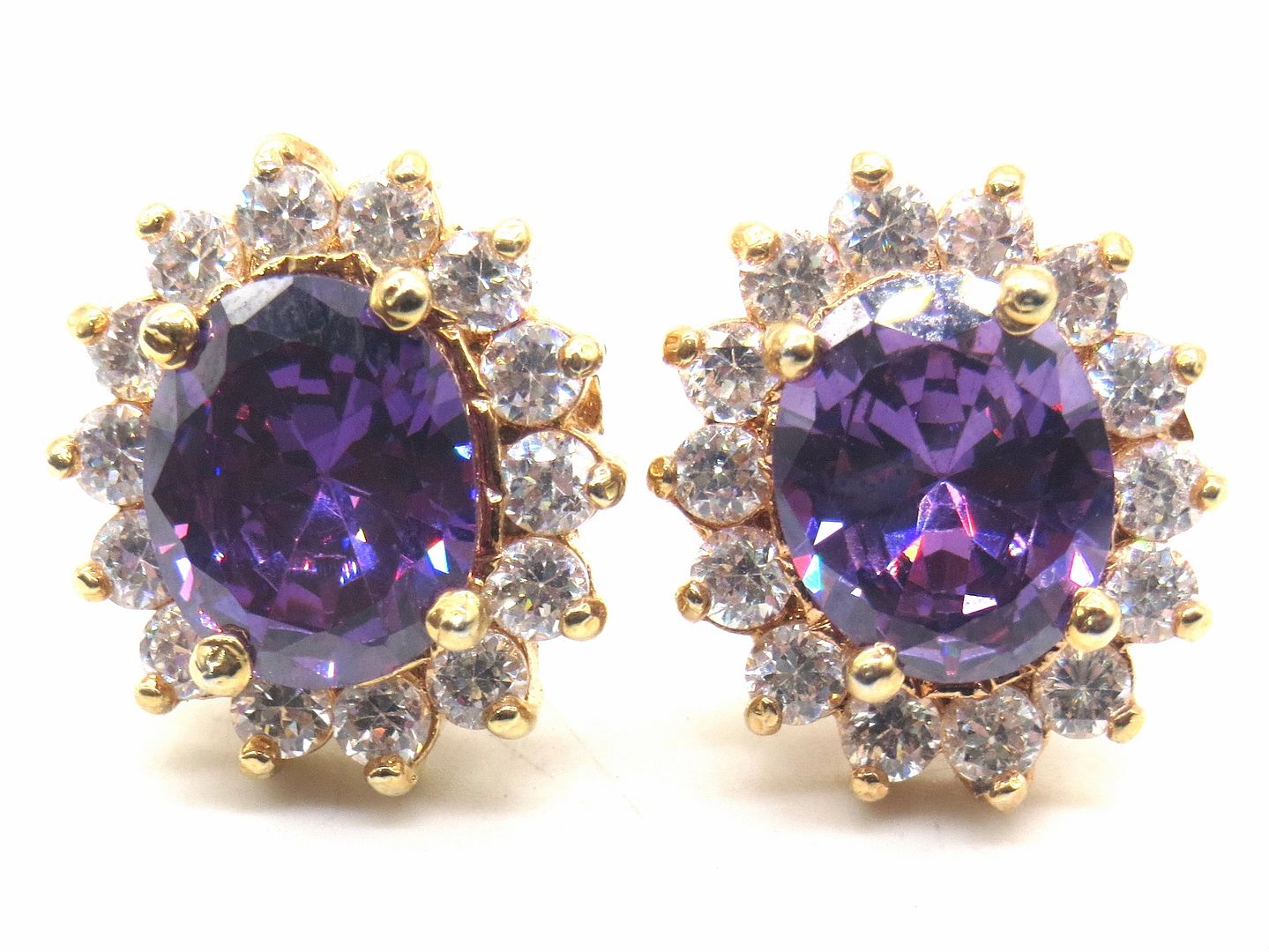 Jewelshingar Jewellery American Diamond PlatedGold Colour Stud Earrings For Women ( 55215GJT )