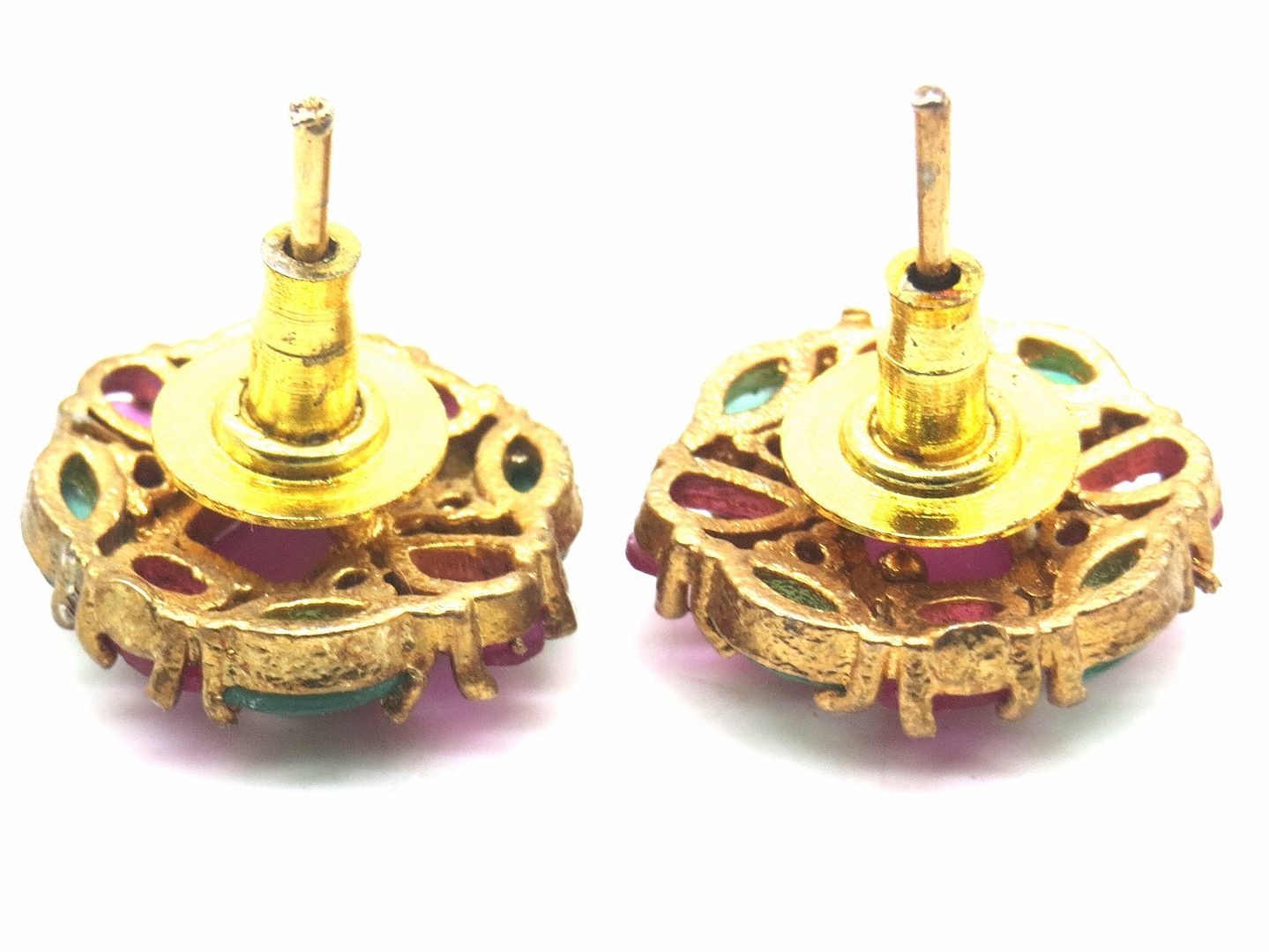 Jewelshingar Jewellery American Diamond PlatedGold Colour Stud Earrings For Women ( 55344GJT )