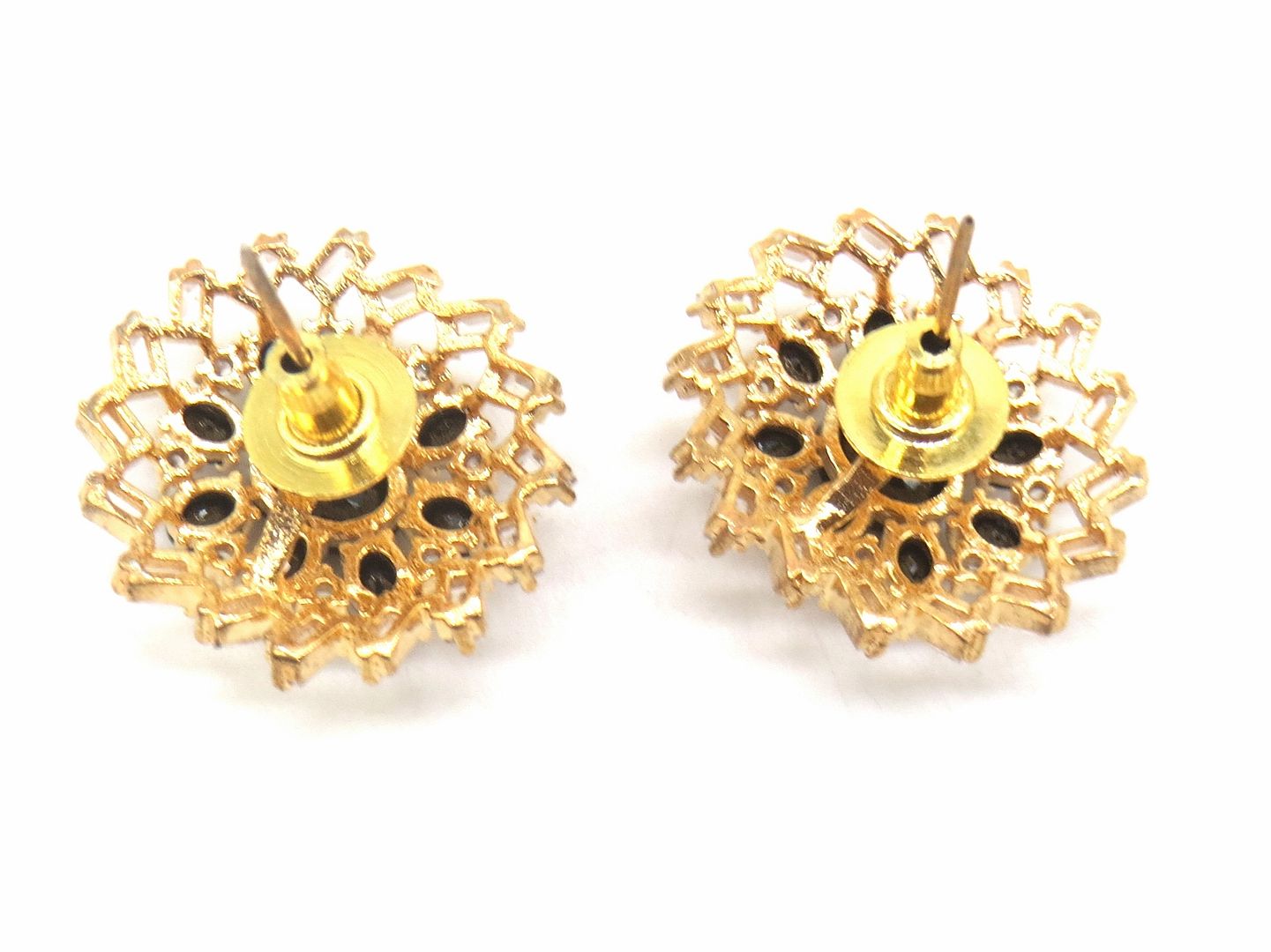Jewelshingar Jewellery American Diamond PlatedGold Colour Stud Earrings For Women ( 55467GJT )