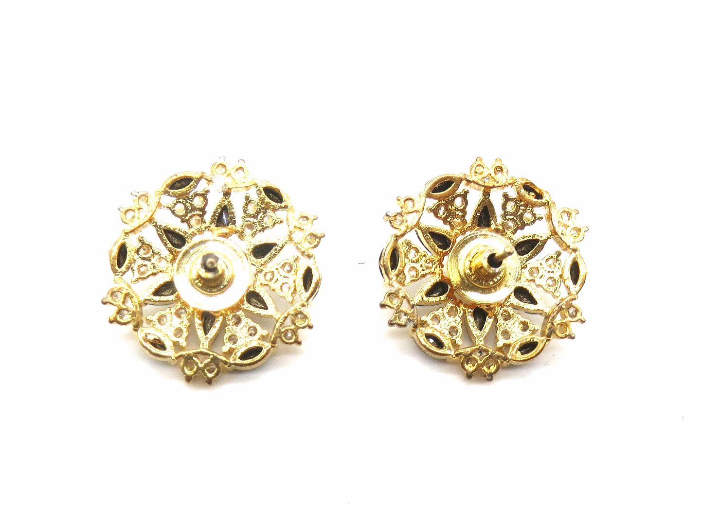 Jewelshingar Jewellery American Diamond PlatedGold Colour Stud Earrings For Women ( 55471GJT )