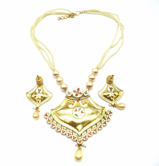 Jewelshingar Jewellery Gold Colour Pendant Set For Women ( 55545ACP )