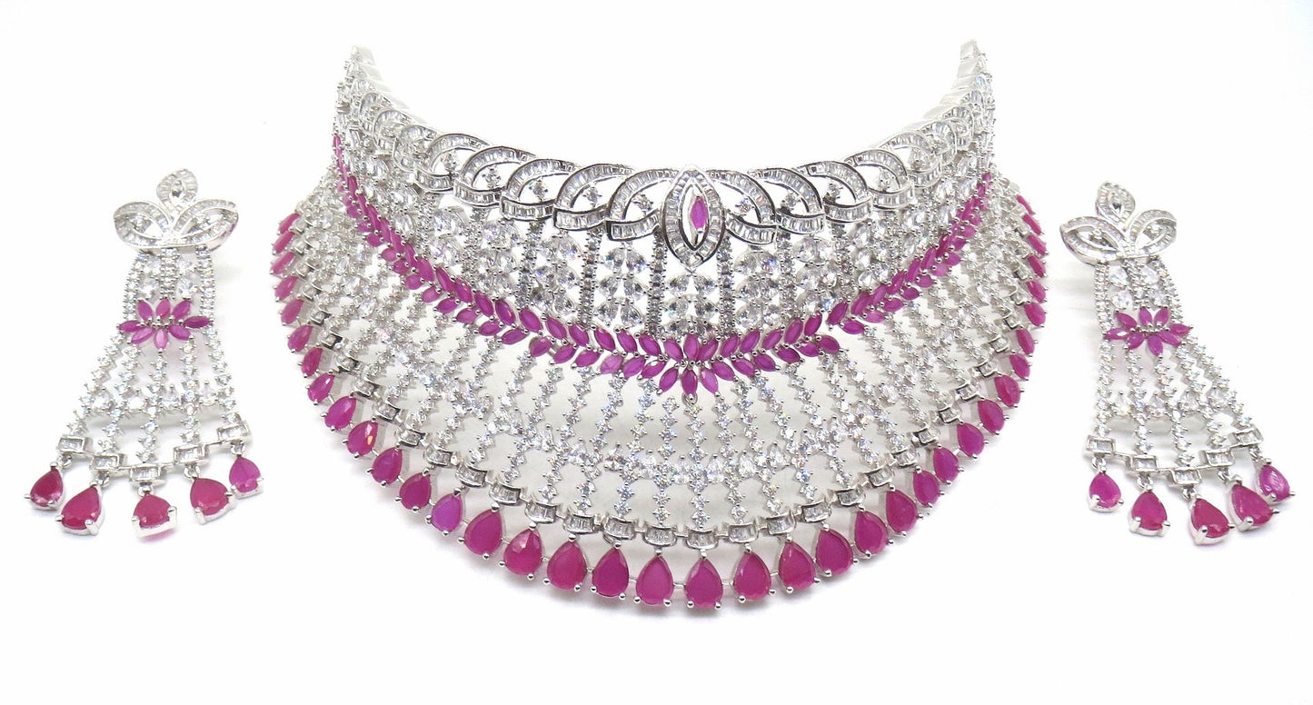 Jewelshingar Jewellery Ruby Colour Necklace For Women ( 55572NAD )