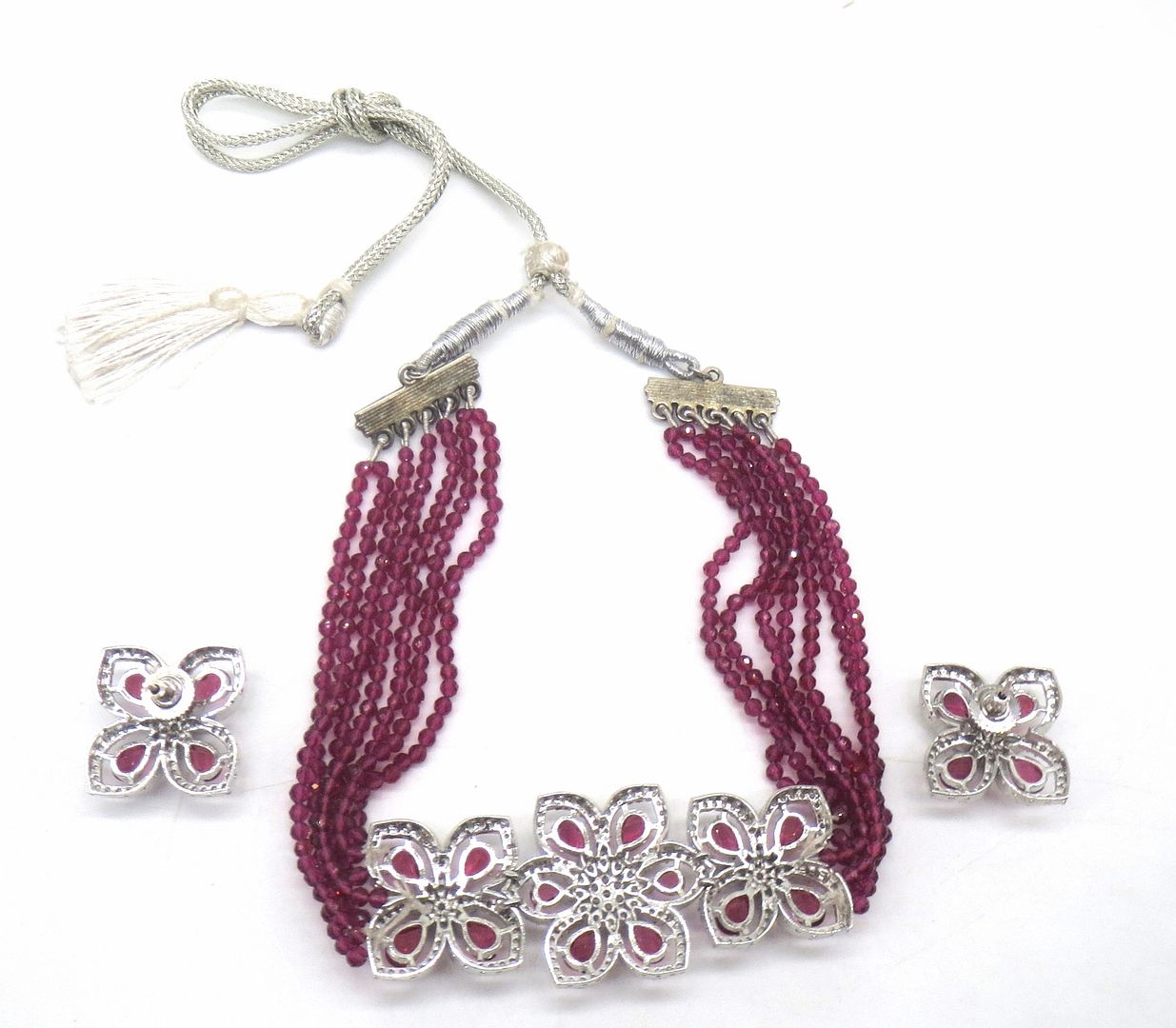 Jewelshingar Jewellery Ruby Colour Necklace For Women ( 55580NAD )