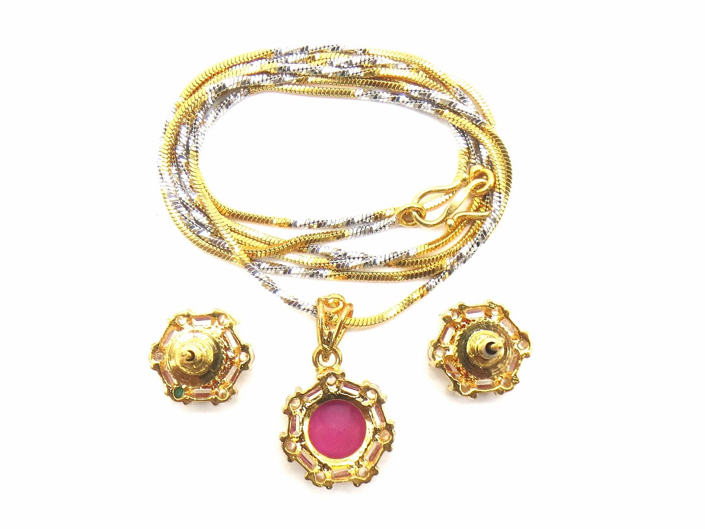 Jewelshingar Jewellery Ruby Colour Pendant Set For Women ( 55647PSD )