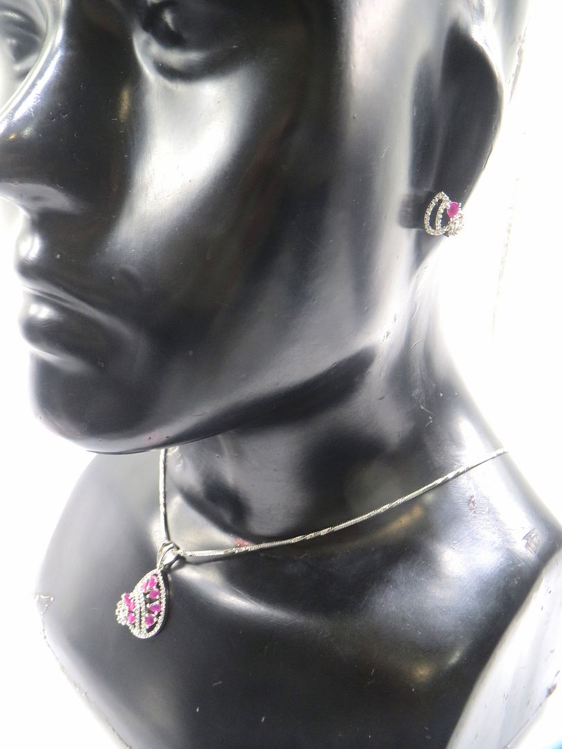 Jewelshingar Jewellery Ruby Colour Pendant Set For Women ( 55661PSD )