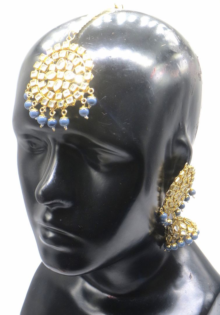 Jewelshingar Jewellery Grey Colour Maangtikka Earring For Women ( 55829MES )