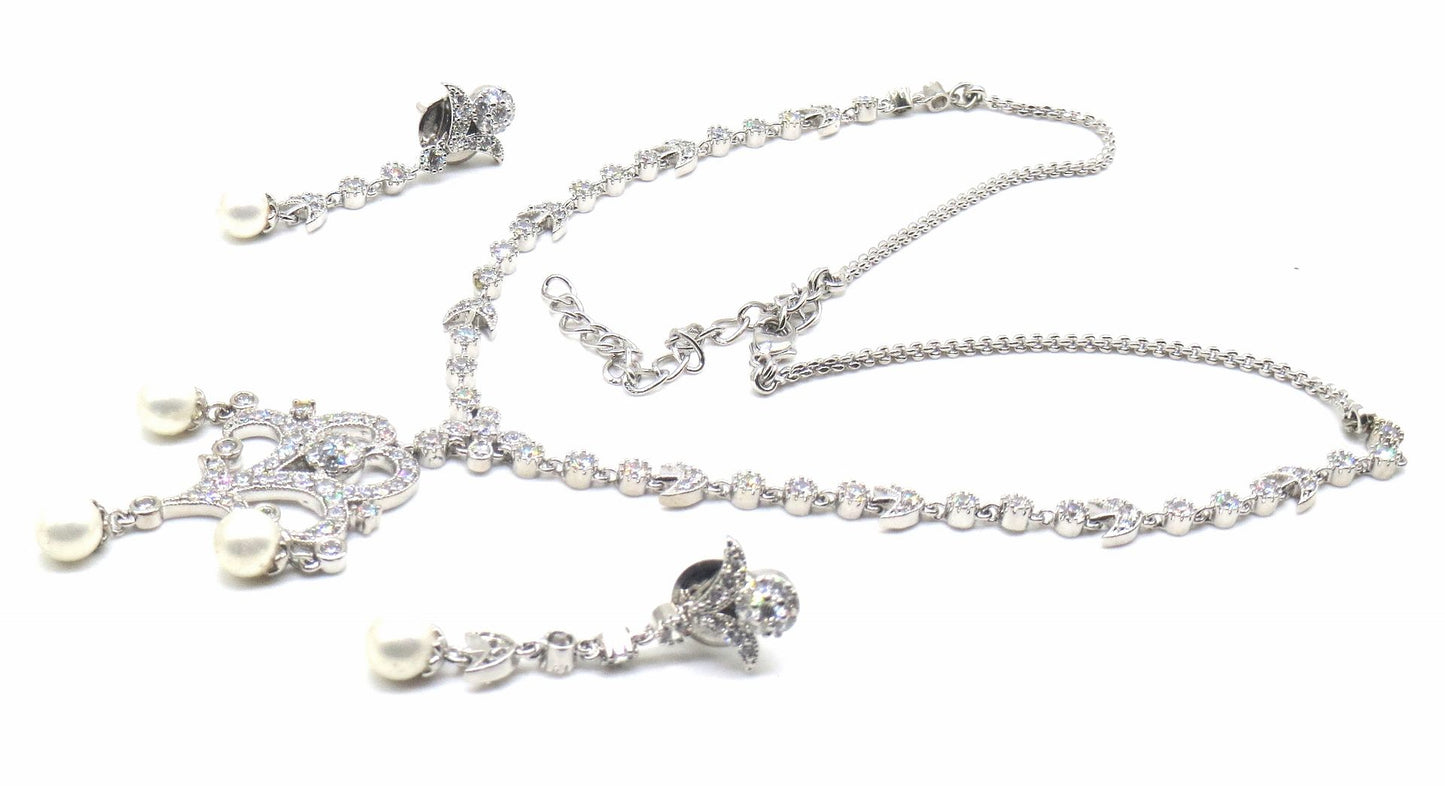 Jewelshingar Jewellery Silver Colour Necklace For Women ( 56012DCS )