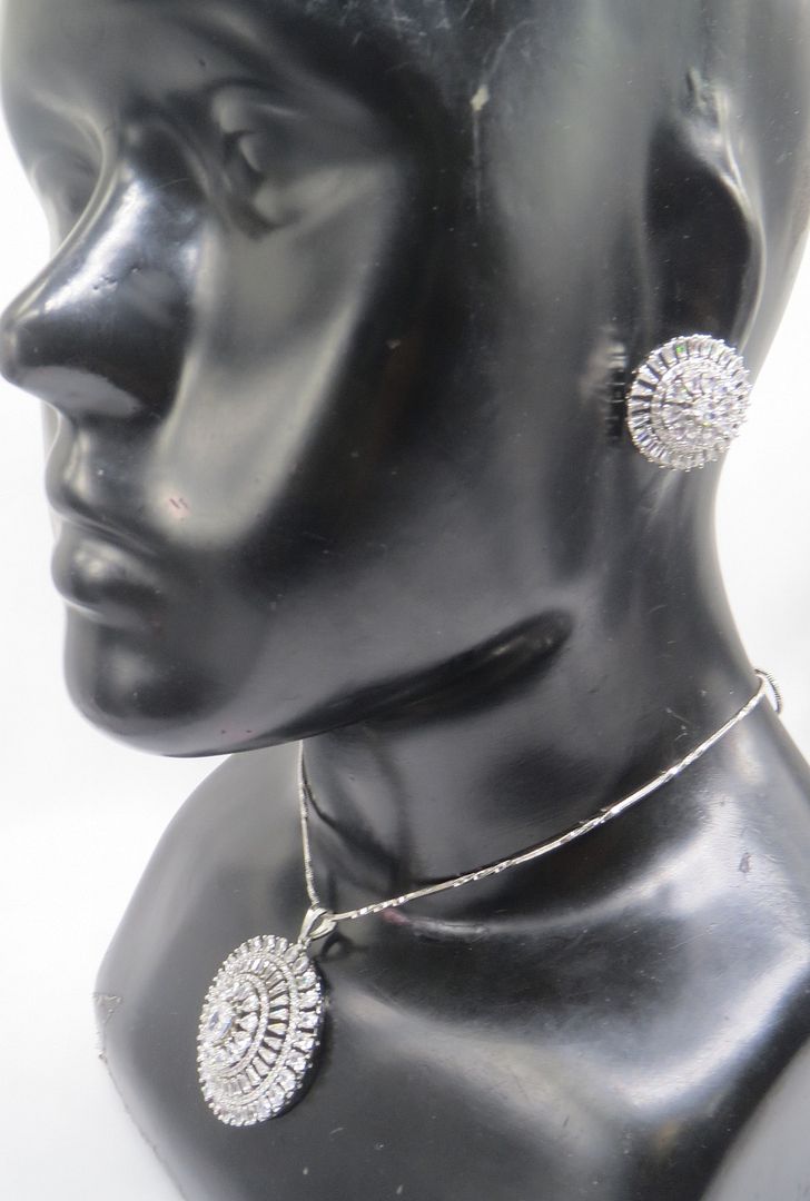 Jewelshingar Jewellery Silver Colour Pendant Set For Women ( 56016PSD )