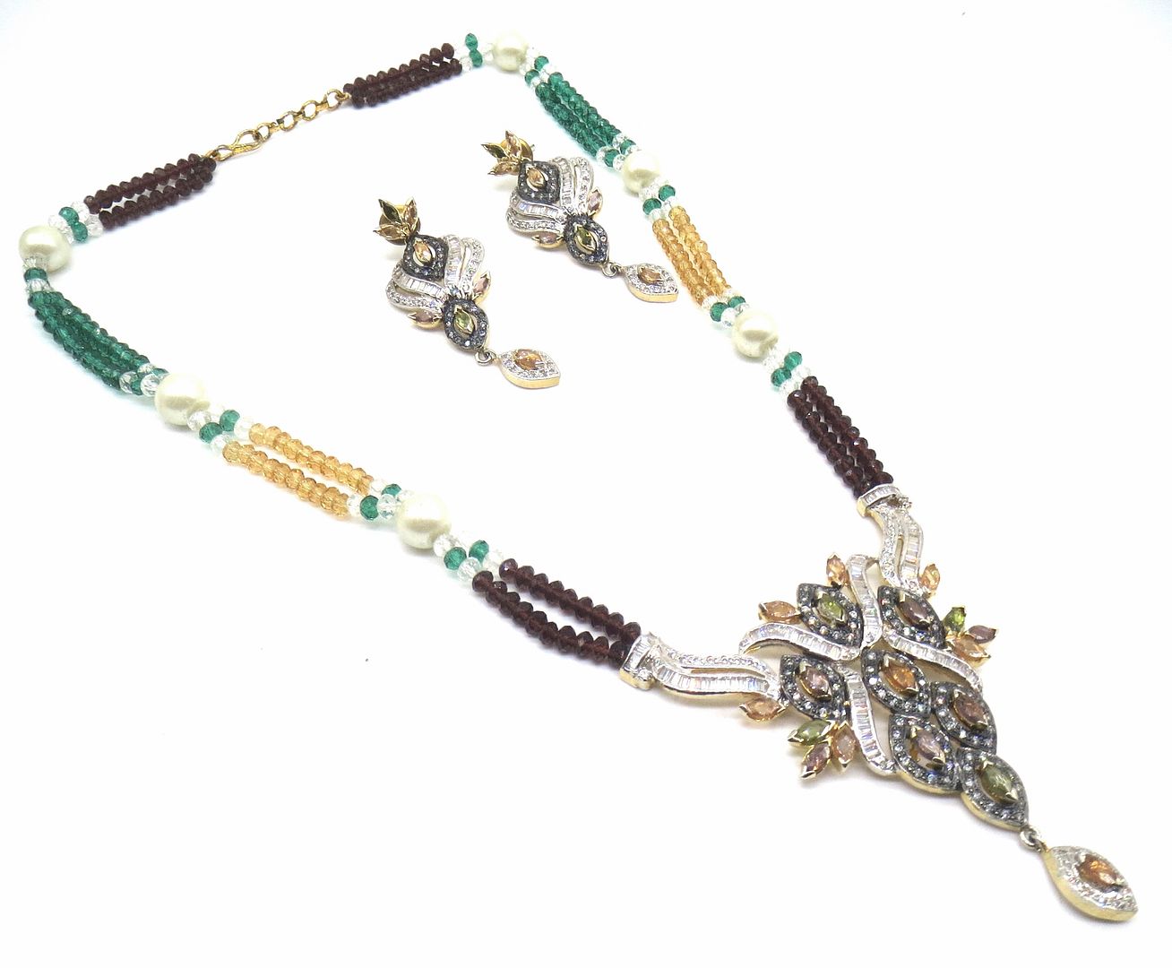 Jewelshingar Jewellery Multi Colour Pendant Set For Women ( 56099PSD )