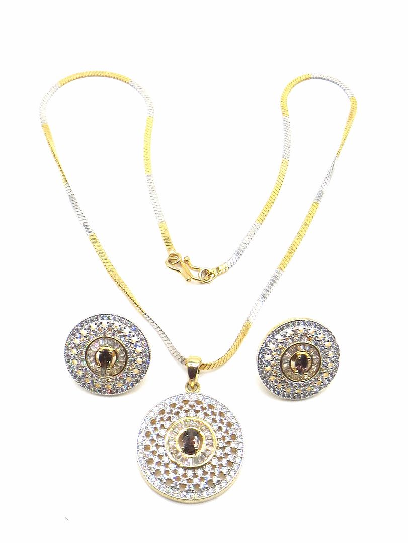 Jewelshingar Jewellery Purple Colour Pendant Set For Women ( 56135PSD )