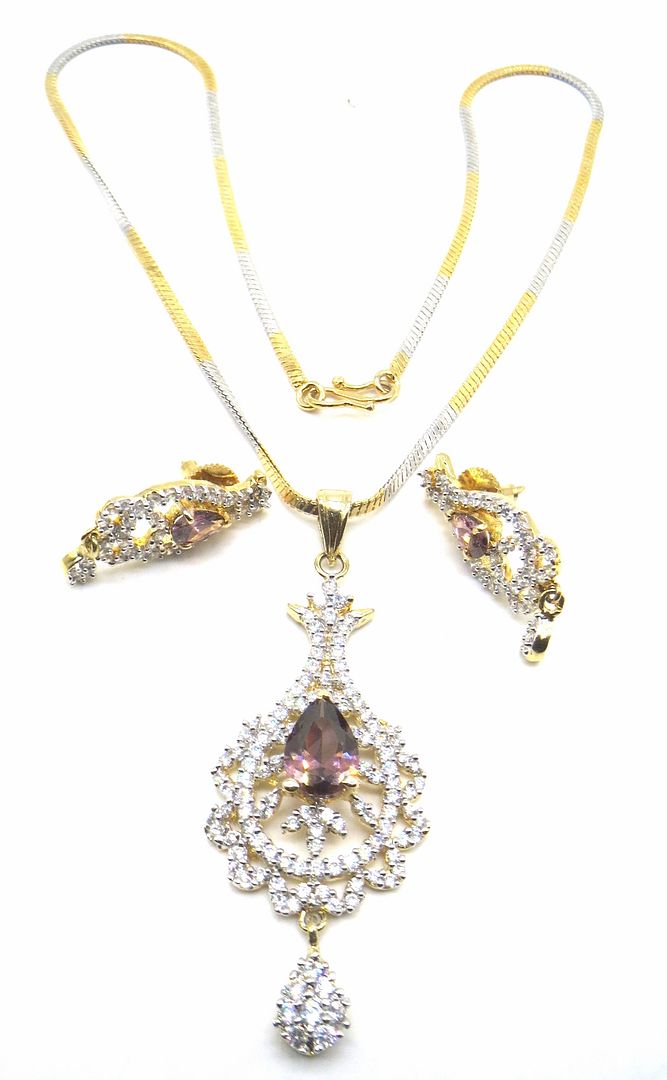 Jewelshingar Jewellery Purple Colour Pendant Set For Women ( 56139PSD )