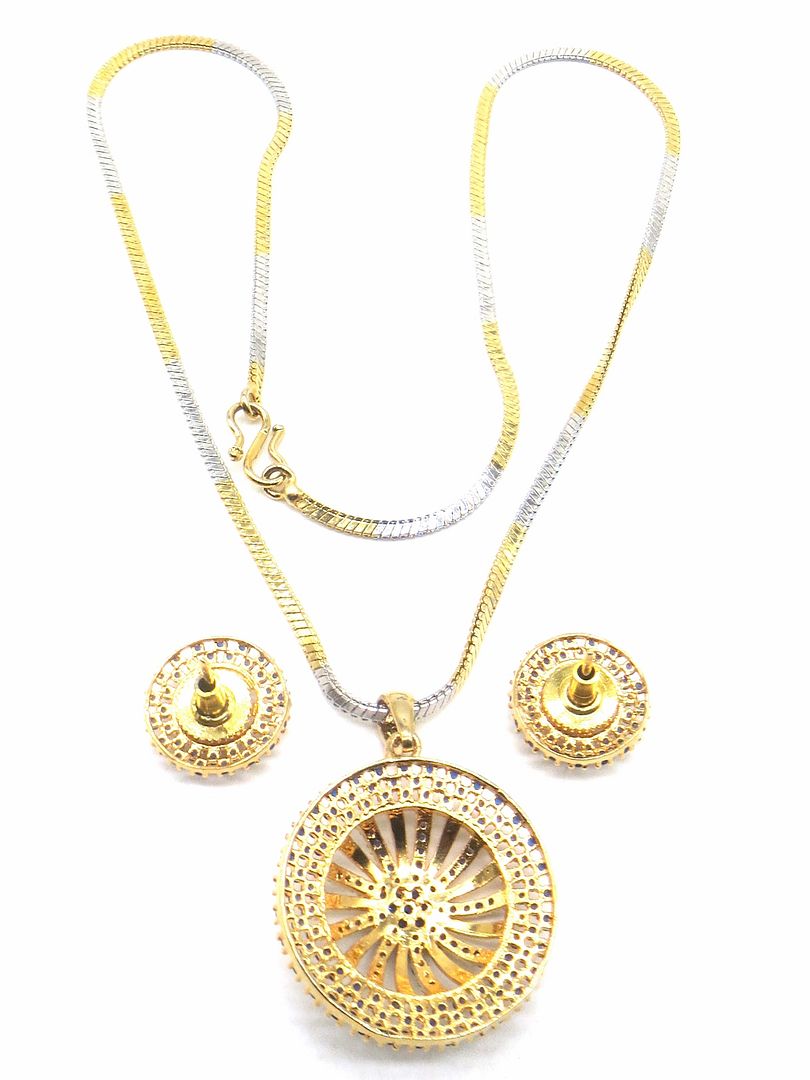Jewelshingar Jewellery Blue Colour Pendant Set For Women ( 56170PSD )