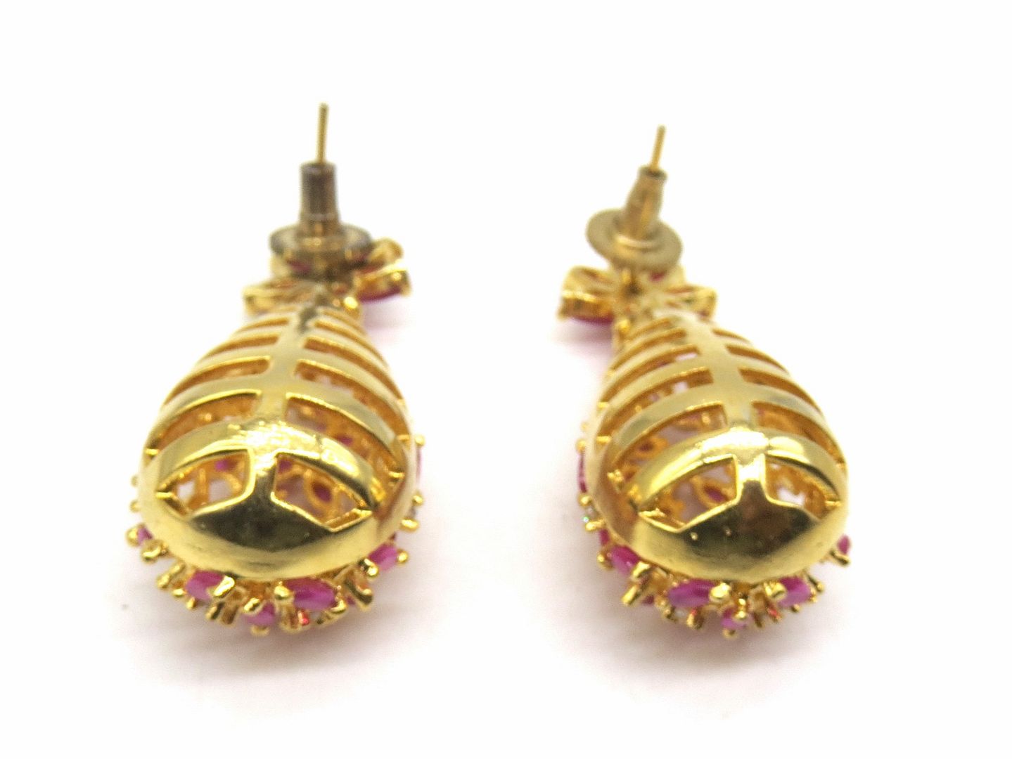 Jewelshingar Jewellery Gold Plated Red Colour Earrings For Women ( 56217EAD )