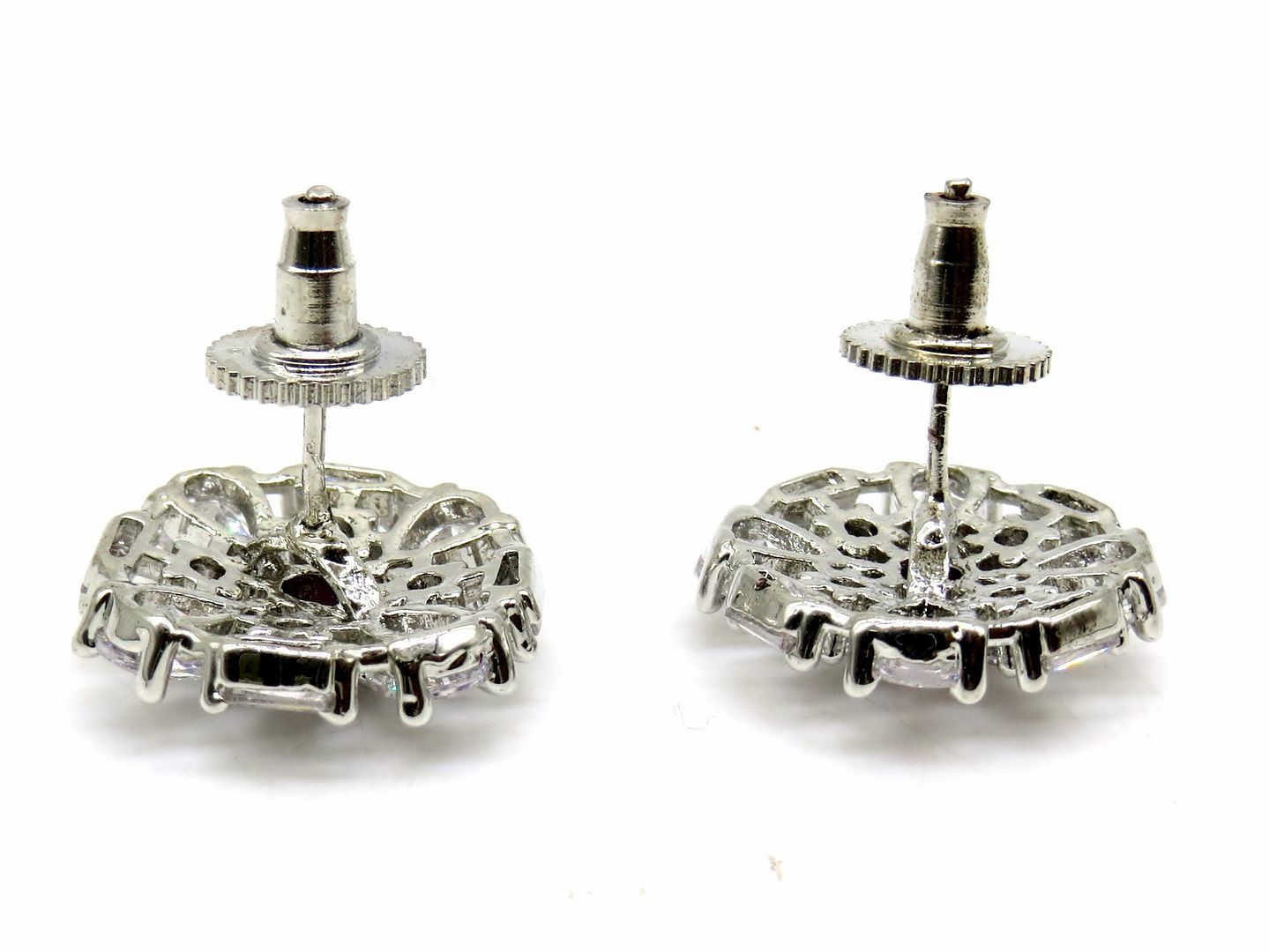 Jewelshingar Jewellery Rhodium Plated Red Colour Earrings For Women ( 56313GJT )
