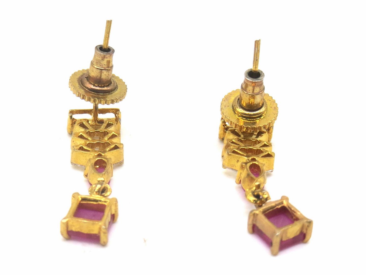 Jewelshingar Jewellery Gold Silver Plated Red Colour Earrings For Women ( 56391EAD )