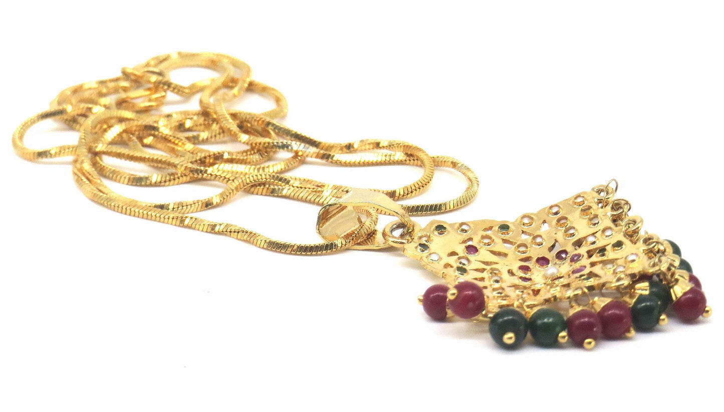 Jewelshingar Jewellery Gold Plated Pendant Sets For Women ( 56522PSJ )