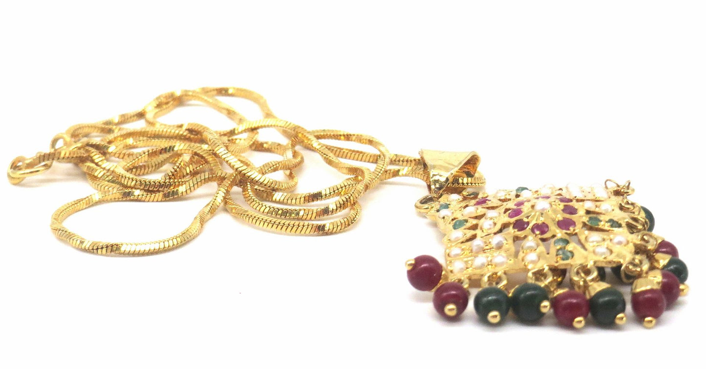 Jewelshingar Jewellery Gold Plated Pendant Sets For Women ( 56522PSJ )