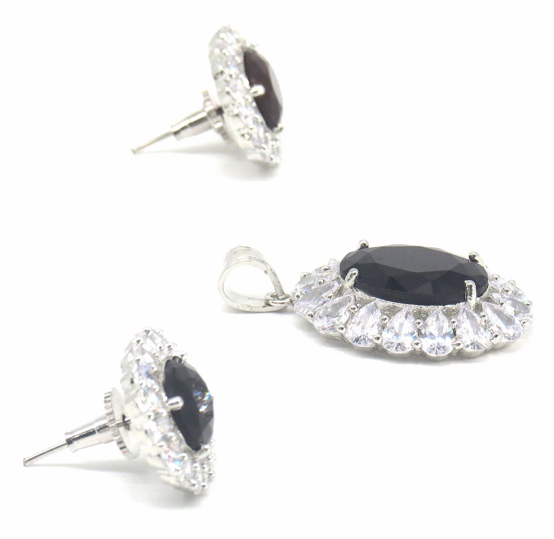 Jewelshingar Jewellery Silver Plated Pendant Sets For Women ( 56558PSD )