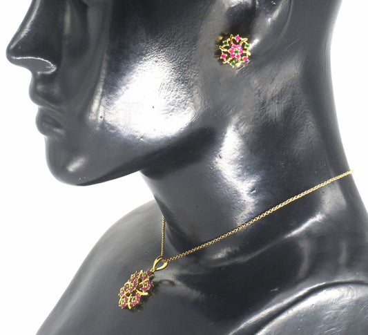 Jewelshingar Jewellery Gold Plated Pendant Sets For Women ( 56570PSD )