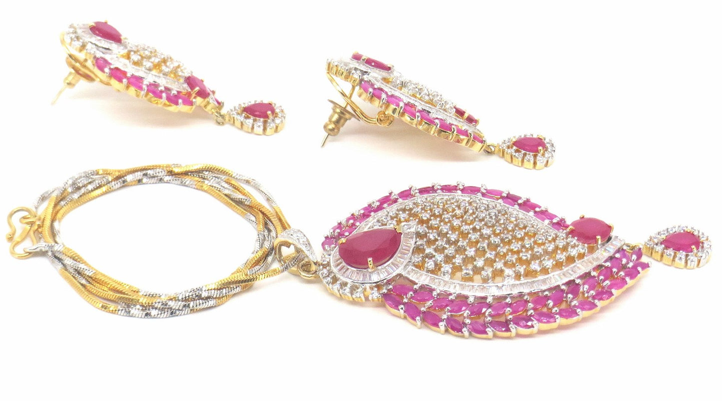 Jewelshingar Jewellery Gold Plated Pendant Sets For Women ( 56665PSD )