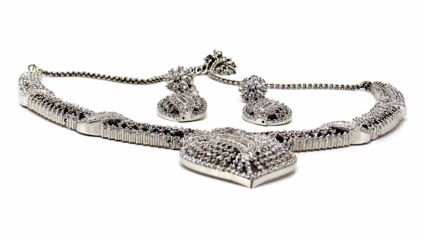 Jewelshingar Jewellery Silver Plated Necklaces For Women ( 56811NAD )